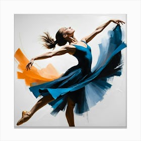 Dancer In Blue Dress Canvas Print