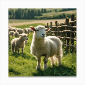 Sheep In A Field 5 Canvas Print