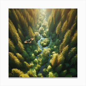 Eagle In The Forest Canvas Print