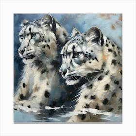 Couple of Snow Leopard Canvas Print