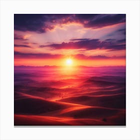 Sunset In The Desert Canvas Print