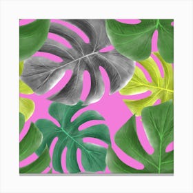 Tropical Greens Leaves Design 1 Canvas Print