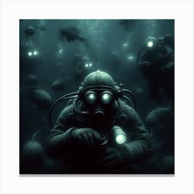 Underwater soldiers Canvas Print