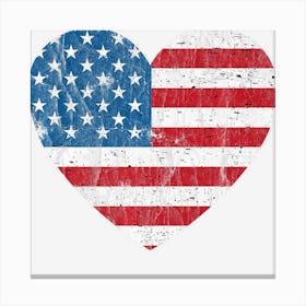 Trending Fourth Of July Women Patriotic Love Heart Canvas Print