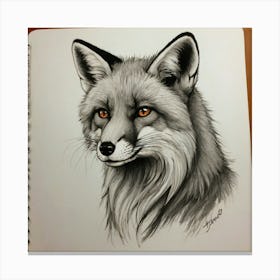 Fox Drawing 1 Canvas Print