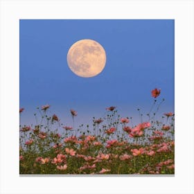 Full Moon Over Cosmos Canvas Print