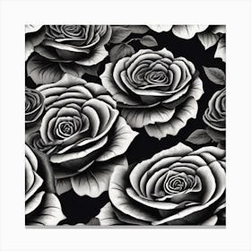 Black Roses 4 Canvas Print