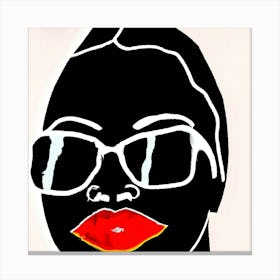 Black Woman With Red Lips Canvas Print