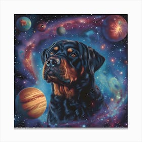Rottweiler In Space Canvas Print