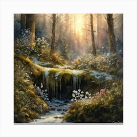 Stream In The Woods Canvas Print