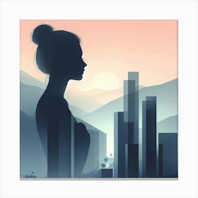 Silhouette Of A Woman 2 Canvas Print