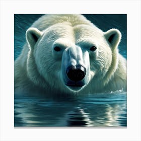 Polar Bear Emerging from the Water Canvas Print