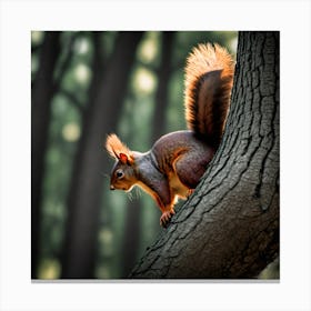 Red Squirrel In The Forest 1 Canvas Print