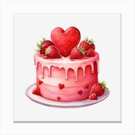 Valentine'S Day Cake 27 Canvas Print