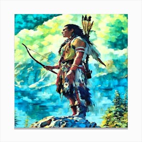 Native American Warrior-Drucke 09.12.2024--e32b Canvas Print