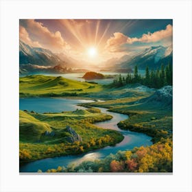 Sunrise Over The Valley Canvas Print