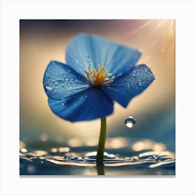 Blue Flower In Water Canvas Print