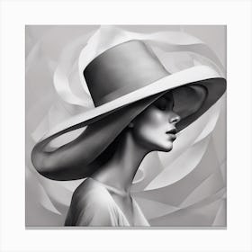 Portrait Of A Woman In A Hat 1 Canvas Print