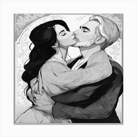 Kissing Couple Canvas Print