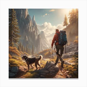 One Man and his Don on a Hike Canvas Print