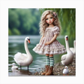 Swans 7 Canvas Print