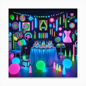 Neon Party Decor Canvas Print