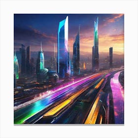 Futuristic Cityscape 103 Canvas Print