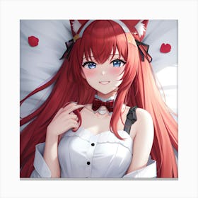 Anime Girl With Red Hair Canvas Print