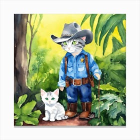 Cowboy Cat Canvas Print