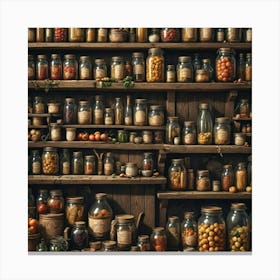 Many Jars Of Food Canvas Print