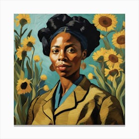 African Teacher in Van Gogh style Canvas Print