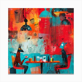 Night At The Bar 1 Canvas Print