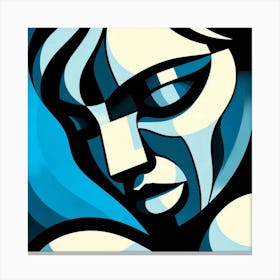 Abstract cubist of woman's face Canvas Print