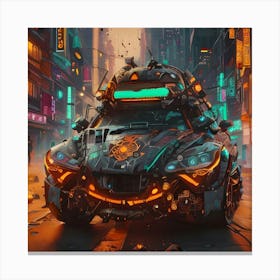Pumpkin Car (Cyberpunk22) Canvas Print
