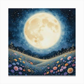 Moonlight In The Meadow 2 Canvas Print