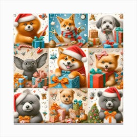 Christmas Animals Jigsaw Puzzle Canvas Print
