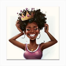 Black Girl With Crown 1 Canvas Print