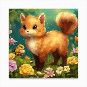 Fox In The Garden Canvas Print