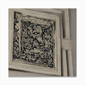 Black And White Floral Frame Canvas Print