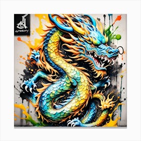Graffiti Chinese Dragon Canvas Print