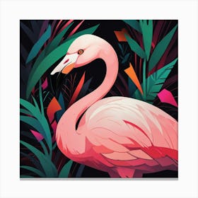 Cubism Art, Flamingo Canvas Print