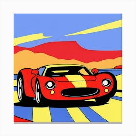 Retro Speed Pop Art Car Illustration Canvas Print