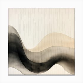 Abstract Organic Minimalist Black Waves 1 Canvas Print