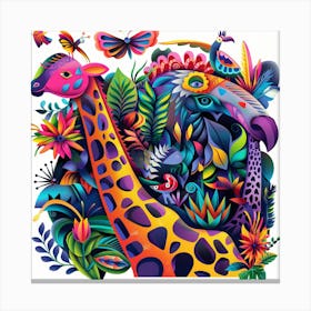 Giraffes In The Jungle 1 Canvas Print