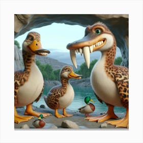 Ice Age Ducks Canvas Print