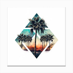 Palm Trees At Sunset Canvas Print