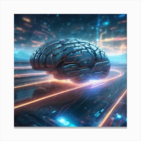 Futuristic Brain In The City Canvas Print