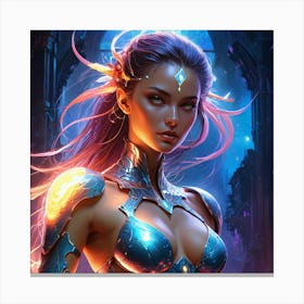 Glowing Electric Girl 5 Canvas Print