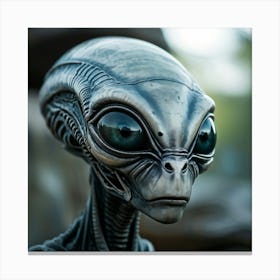 An Alien Head With An Eye That Serves As The Pupil Of The Ufo Imagined In A Compelling Sci Fi Scene Canvas Print