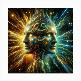 Transcending Words: Expressing Telepathic Connections Through Art" Canvas Print